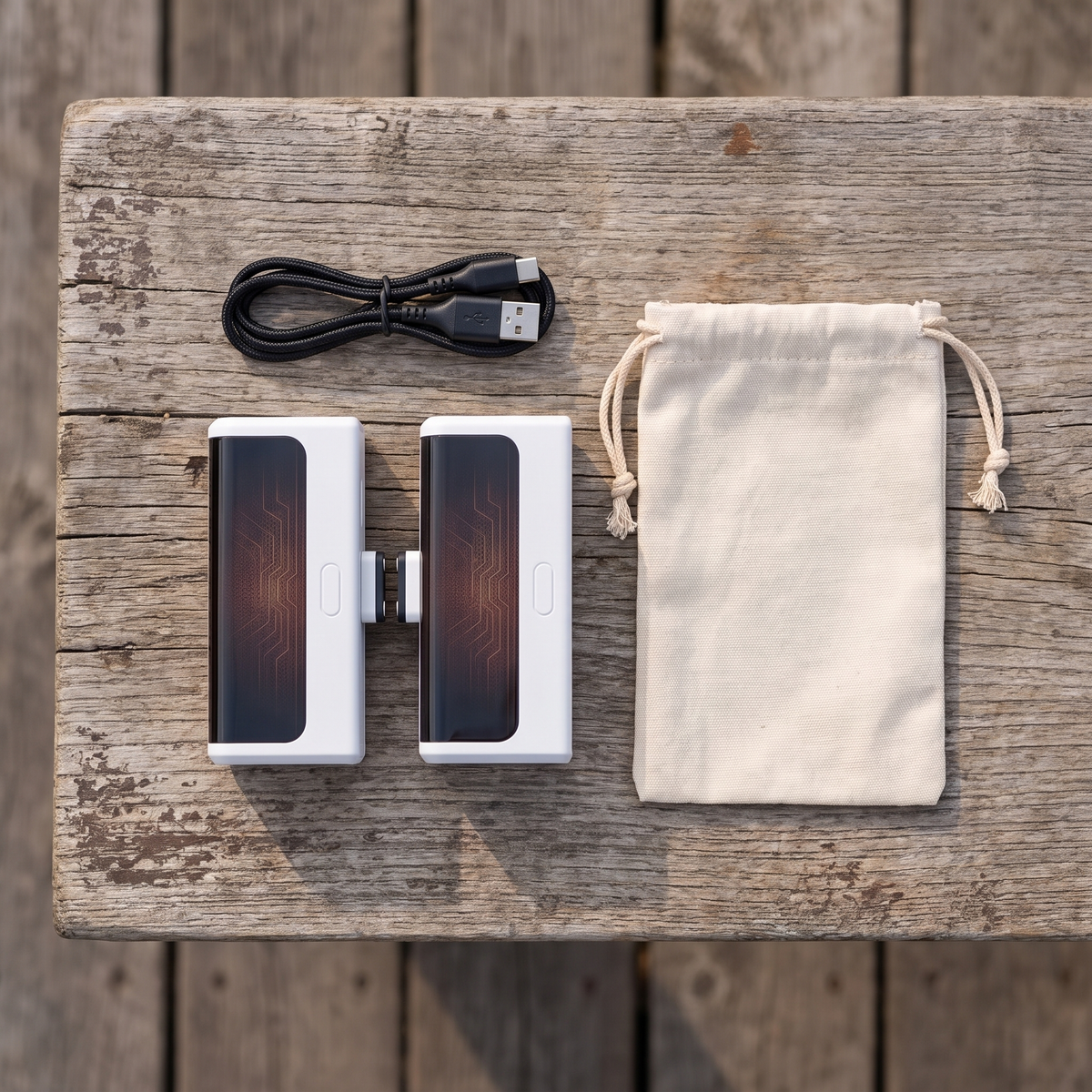 Rechargeable Hand Warmer Set of 2 - Aluminum, Dual-Sided Heat, 6000 mAh