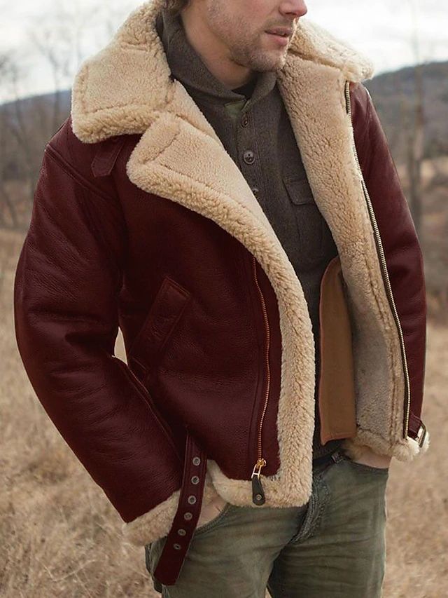 Men's Fleece Jacket Casual Fit Soft Warm Zip Coat