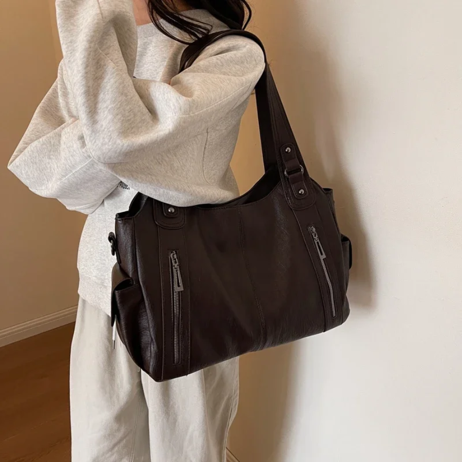 Women's Vegan Leather Shoulder Bag - Crossbody Style