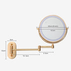 Gold Rechargeable LED Mirror with Magnifying Glass and Light for Makeup and Bathroom