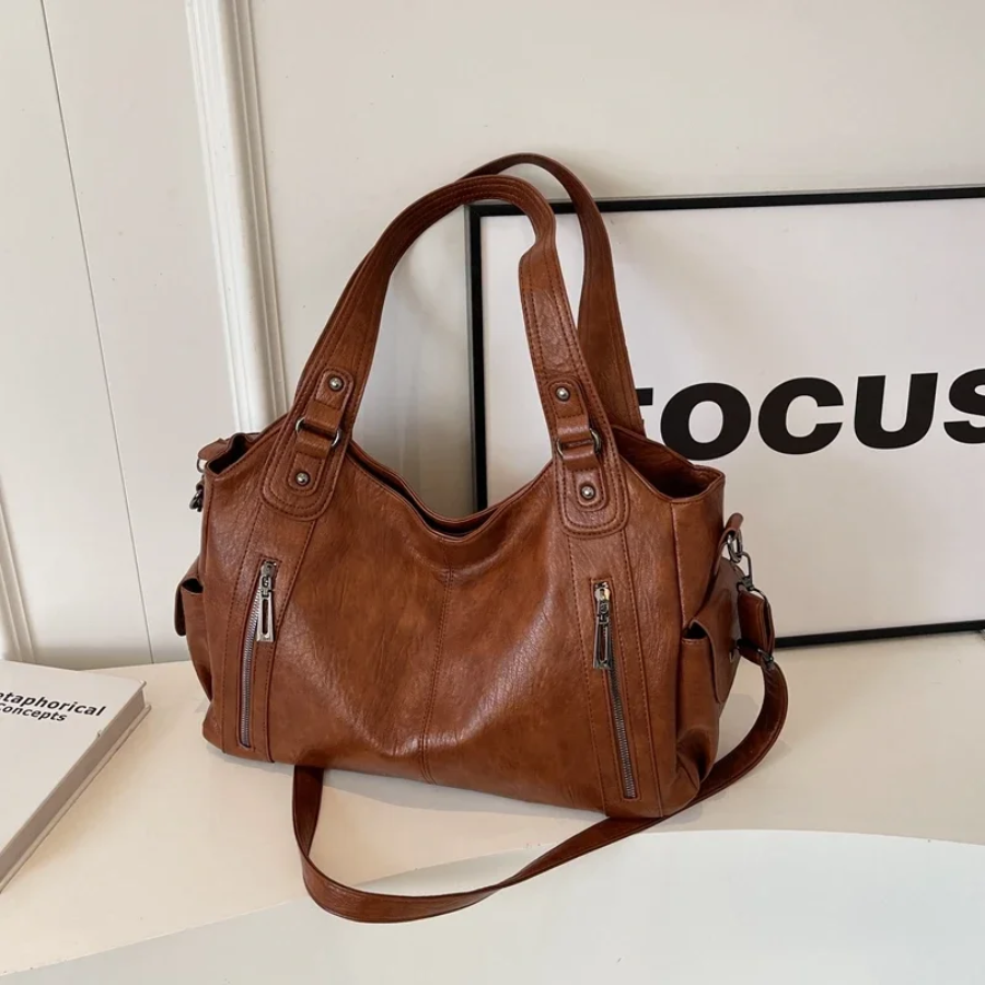 Women's Vegan Leather Shoulder Bag - Crossbody Style