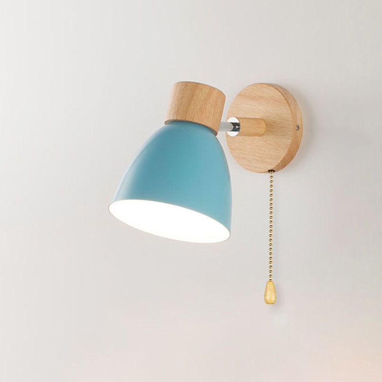 Wall Lights for Living Room – Wood Wall Sconce with Angled Arm
