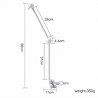 White wooden cot mobile arm bracket, dimensions diagram
