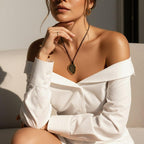 Women's Pebble Pendant Necklace in Gold or Silver-Plated Stainless Steel
