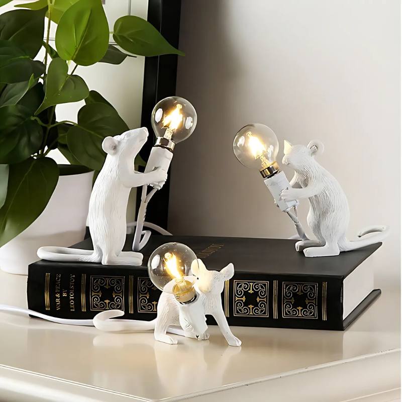 Creative Mouse Lamp with Artistic Design and LED Lighting for Playful Interiors