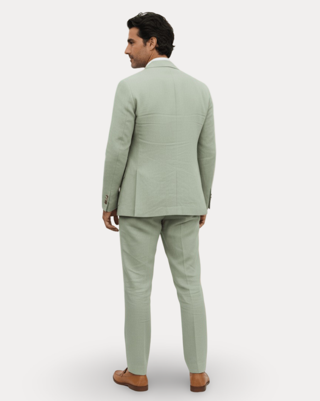 Men's Tailored Linen Suit - Breathable Wedding Suit