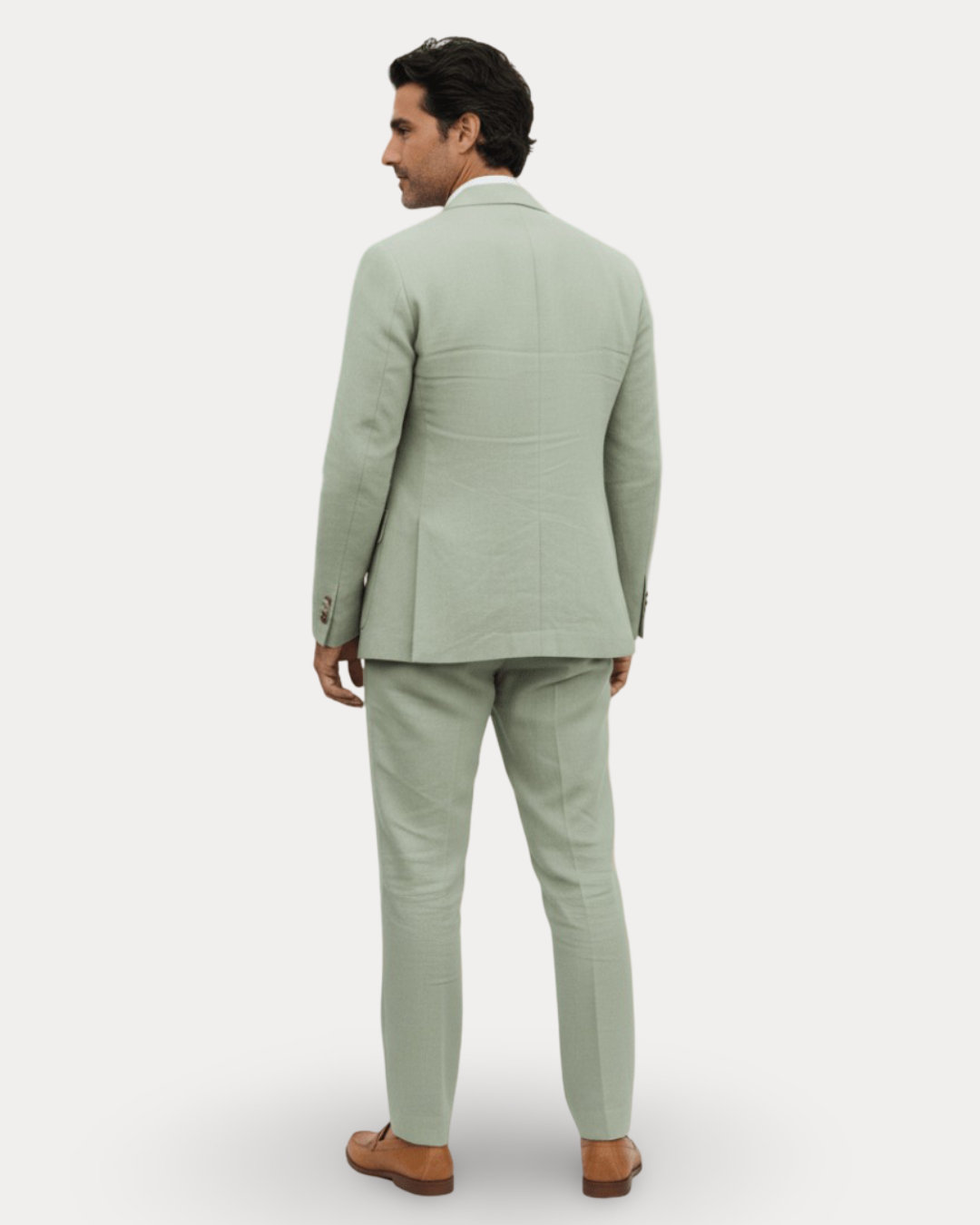 Men's Tailored Linen Suit - Breathable Wedding Suit
