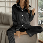 Women's Button Front Pyjama Set - Soft Loungewear