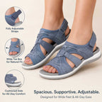 Women's Orthopedic Wedge Sandals - Adjustable Strap, Arch Support Footbed