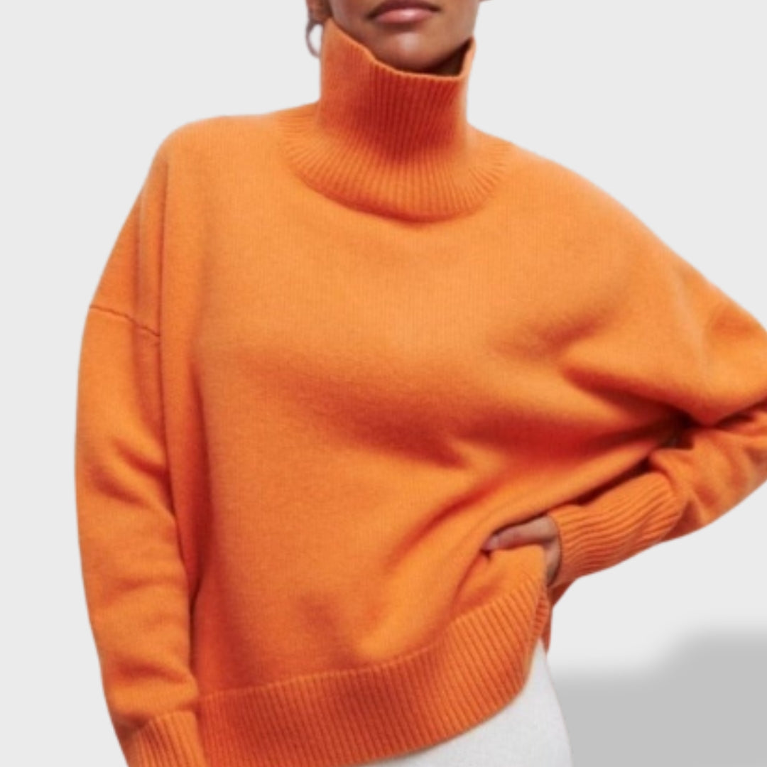 Women's Turtleneck Jumper - Soft Knit Pullover
