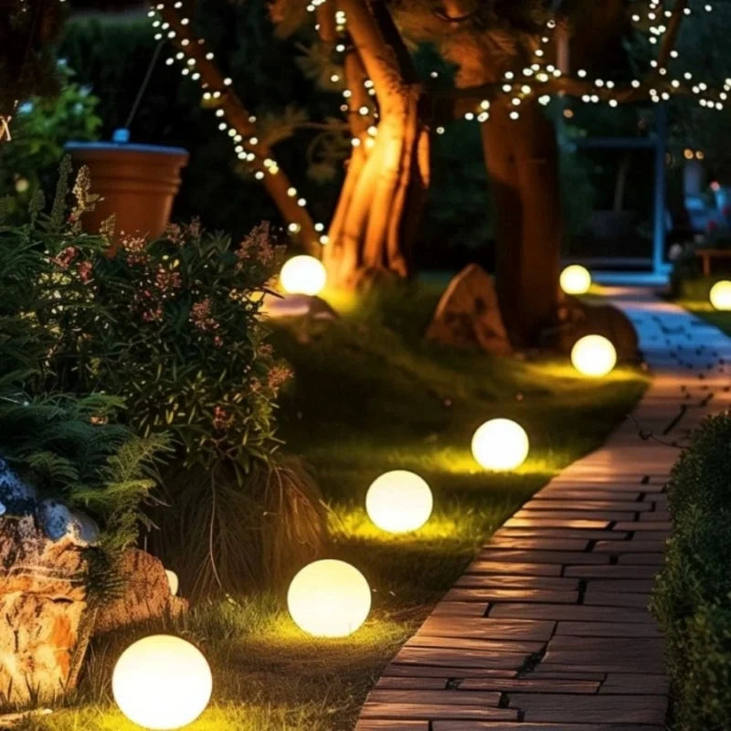 Spherical Garden Light - Rechargeable LED Ball Light with Remote, 16 Colours