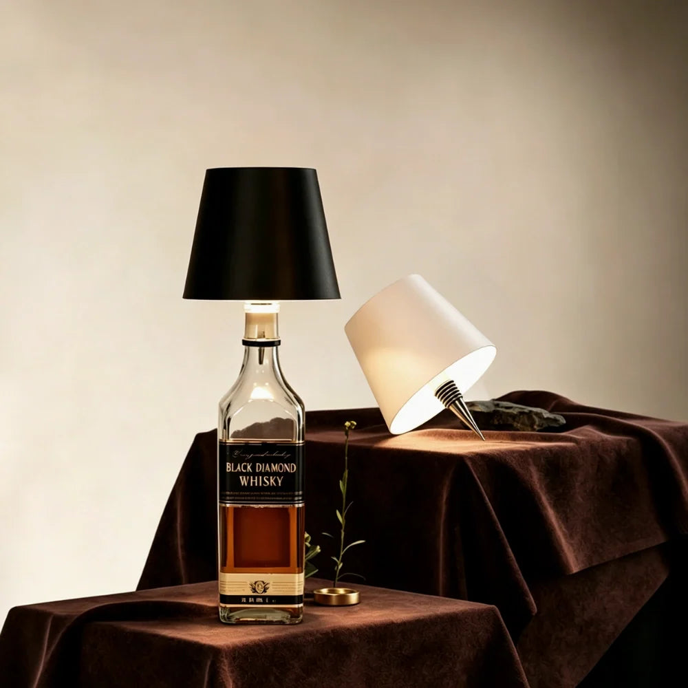Rechargeable Bottle Lamp Topper - Cordless LED Table Light