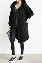 Trench Femme Imperméable à Capuche - Manteau Mi-Saison