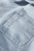 Men's Denim Button-Down Shirt - Long Sleeve Casual Cotton Shirt