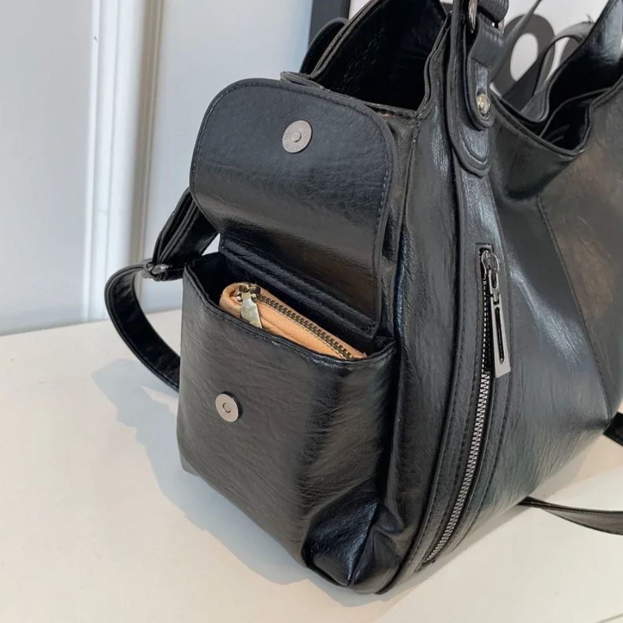 Women's Vegan Leather Shoulder Bag - Crossbody Style