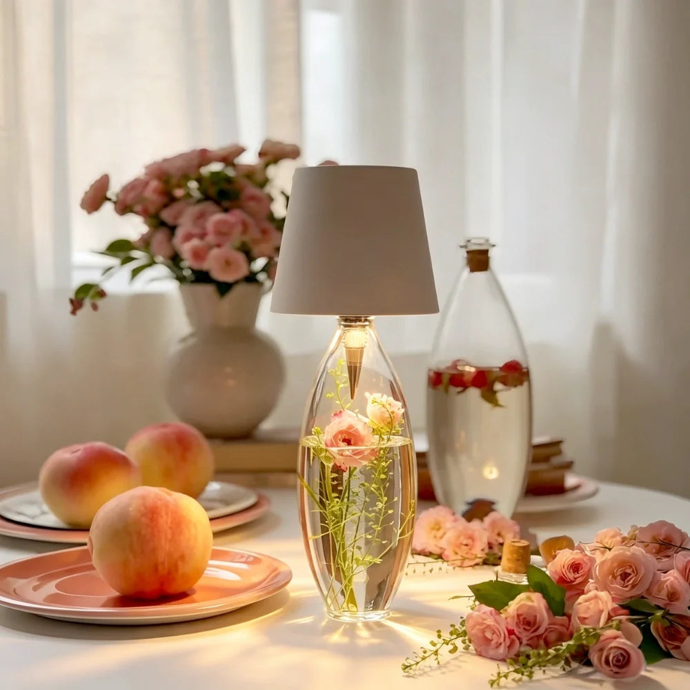 Rechargeable Bottle Lamp Topper - Cordless LED Table Light