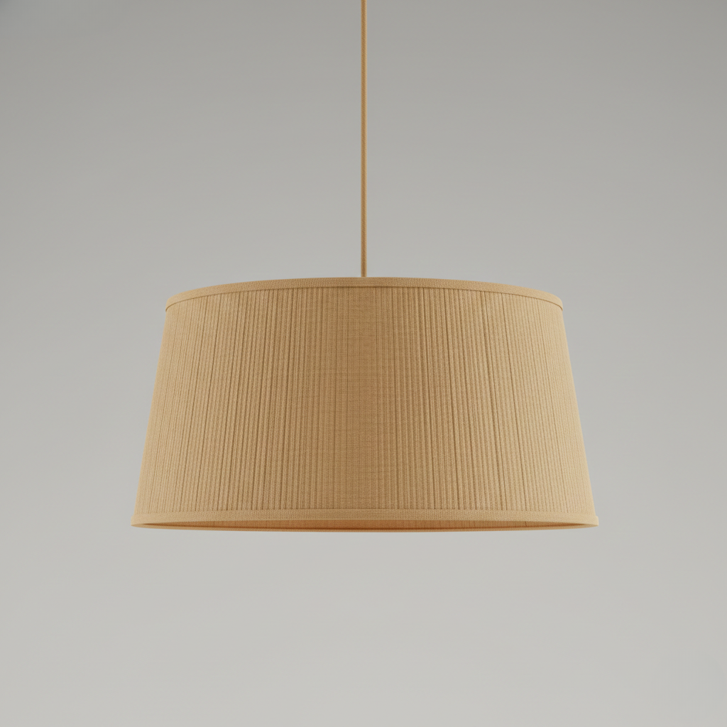 Natural Linen Drum Pendant Light