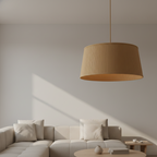 Natural Linen Drum Pendant Light