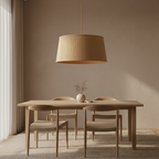 Natural Linen Drum Pendant Light