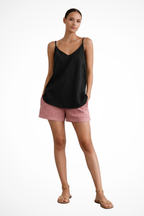 Women's Spaghetti Strap Linen Top - Relaxed Spring Top