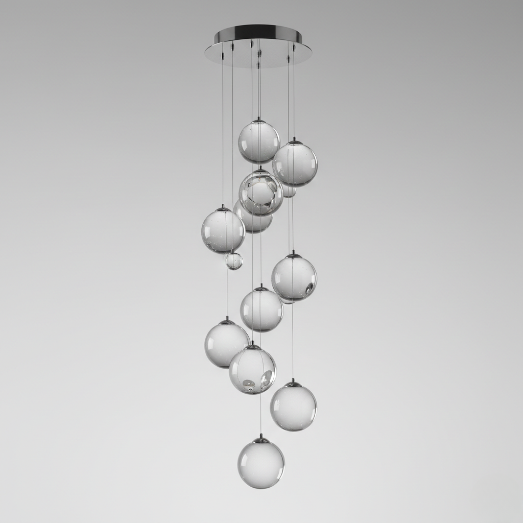 Glass Globe Cluster Chandelier