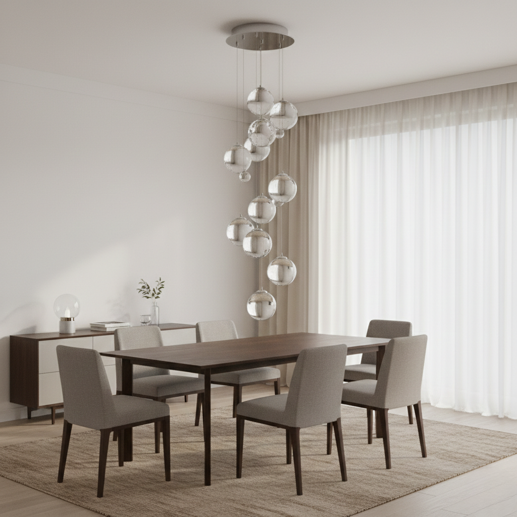 Glass Globe Cluster Chandelier