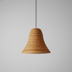 Woven Rattan Bell Pendant Light