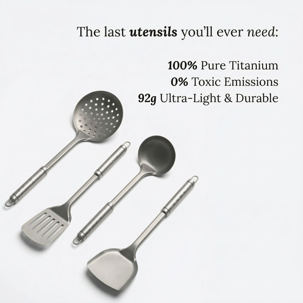 Titanium Hammered Frying Pan with Spatula - Non-Stick Cookware