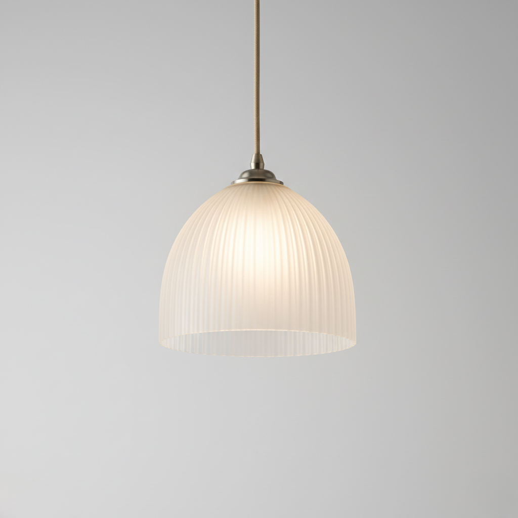 Fluted Glass Dome Pendant Light