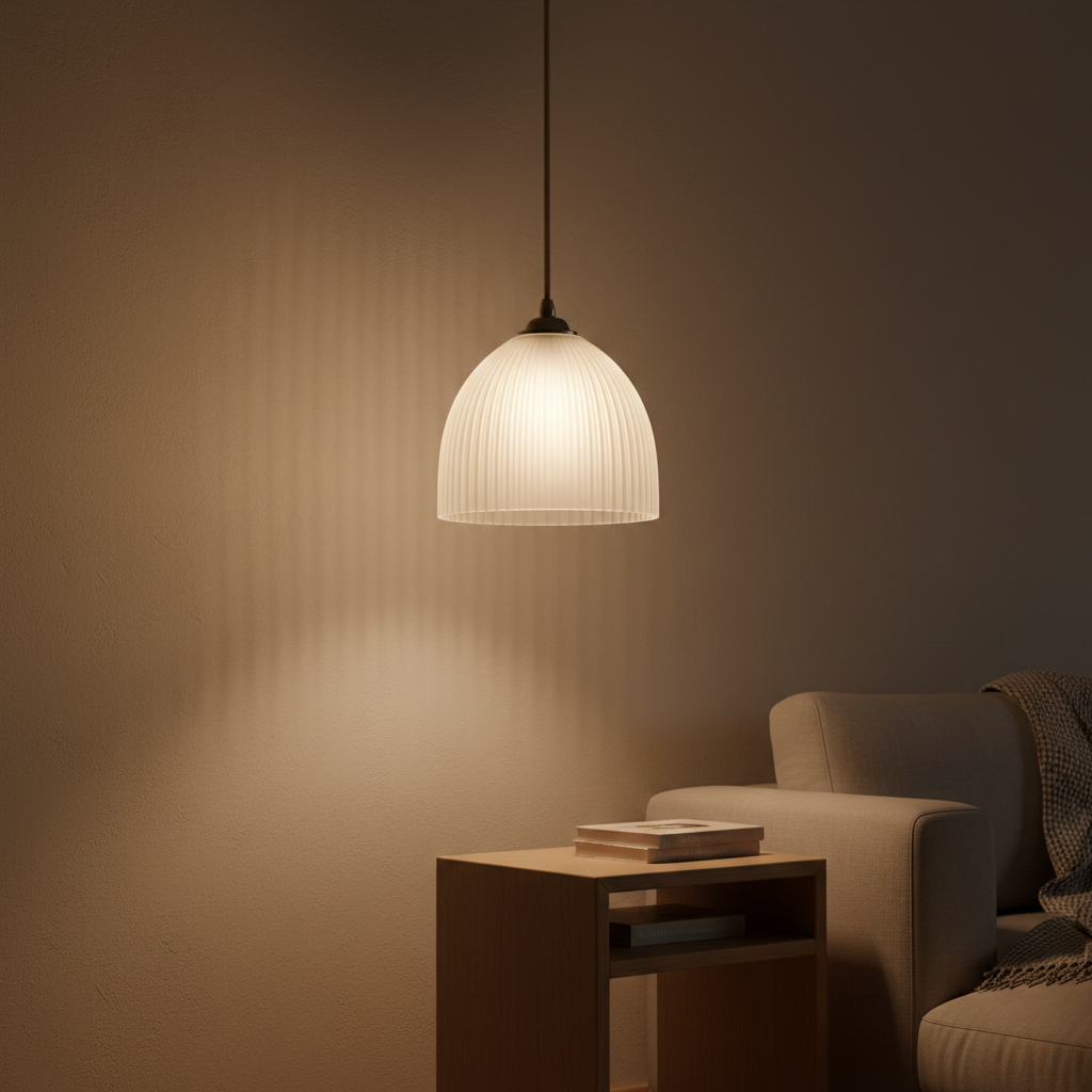 Fluted Glass Dome Pendant Light