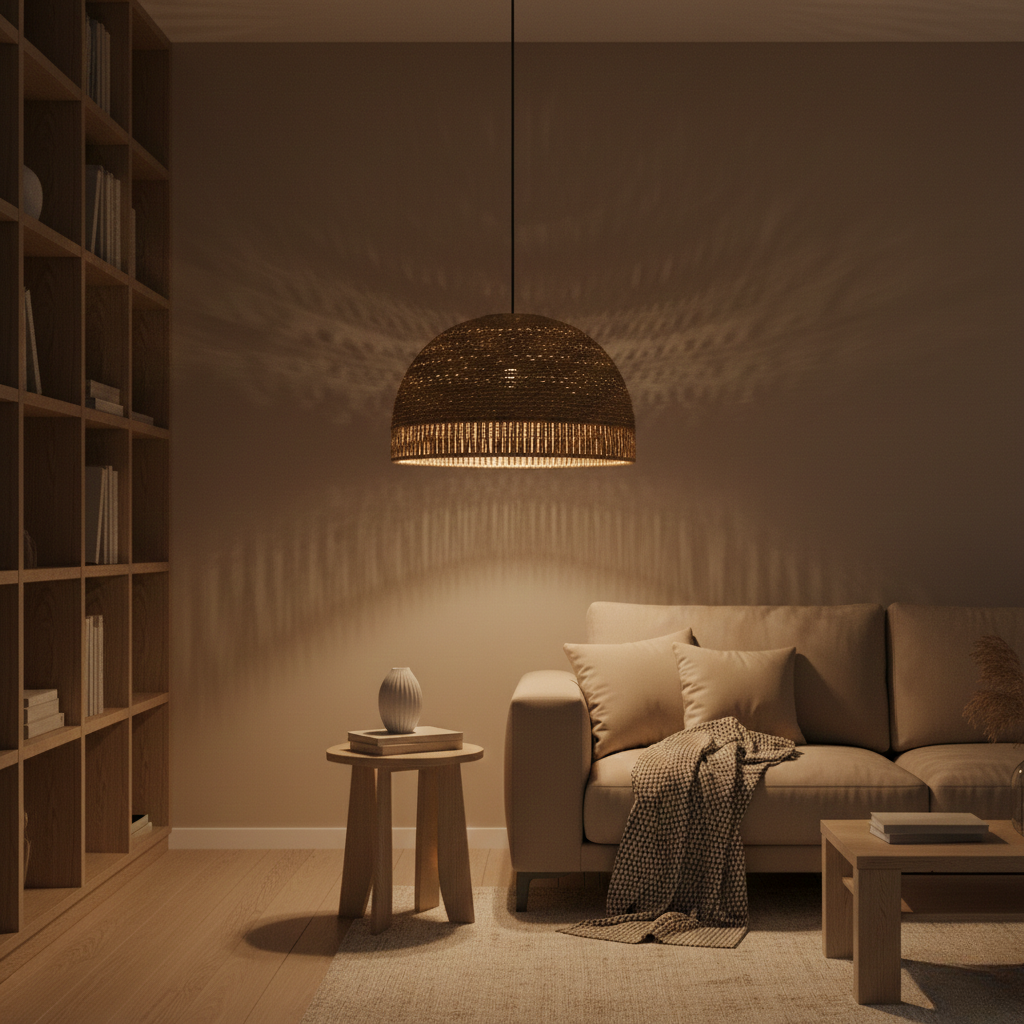 Handwoven Jute Dome Pendant Light