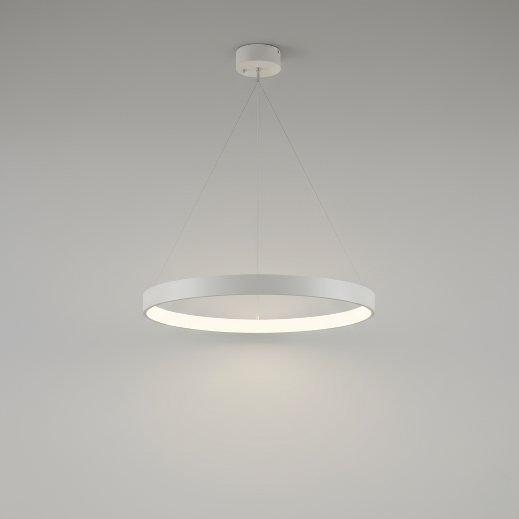 White Halo Ring Pendant Light