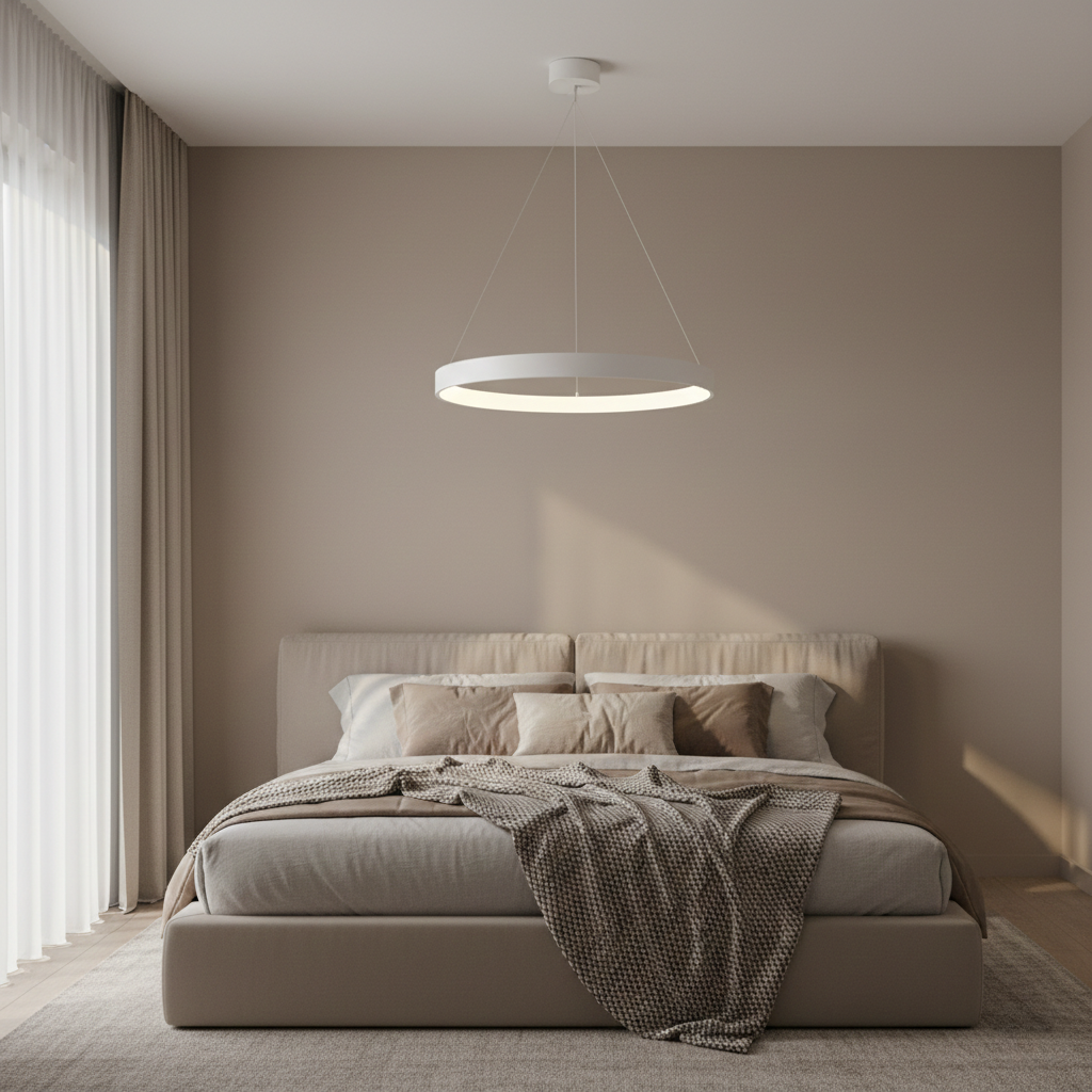 White Halo Ring Pendant Light