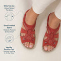 Women's Orthopedic Wedge Sandals - Adjustable Strap, Arch Support Footbed