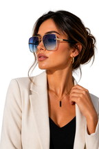 Aviator Sunglasses Gold Frame with UV400 Gradient Lens