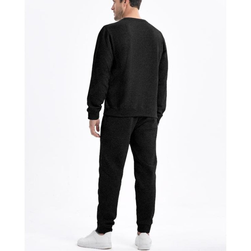 Men's 2 Piece Sweatsuit Set - Textured Jacquard Tracksuit