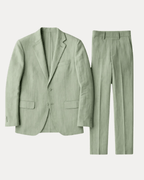 Men's Tailored Linen Suit - Breathable Wedding Suit