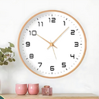 Silent Wooden Wall Clock with Quartz Movement Ø25/Ø30 cm