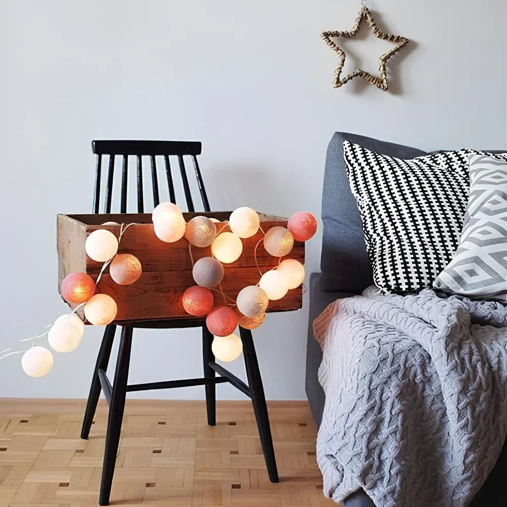 Cotton Light Ball Garland – Create Atmosphere and Warmth in Any Space