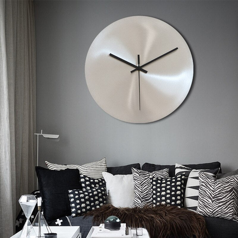 Aeris Steel | Elegant Minimalist Stainless Steel Wall Clock | Timeless Precision & Style for Modern Interiors