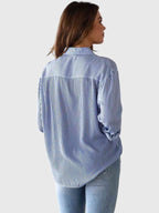 Women's Striped Tie Front Collared Shirt