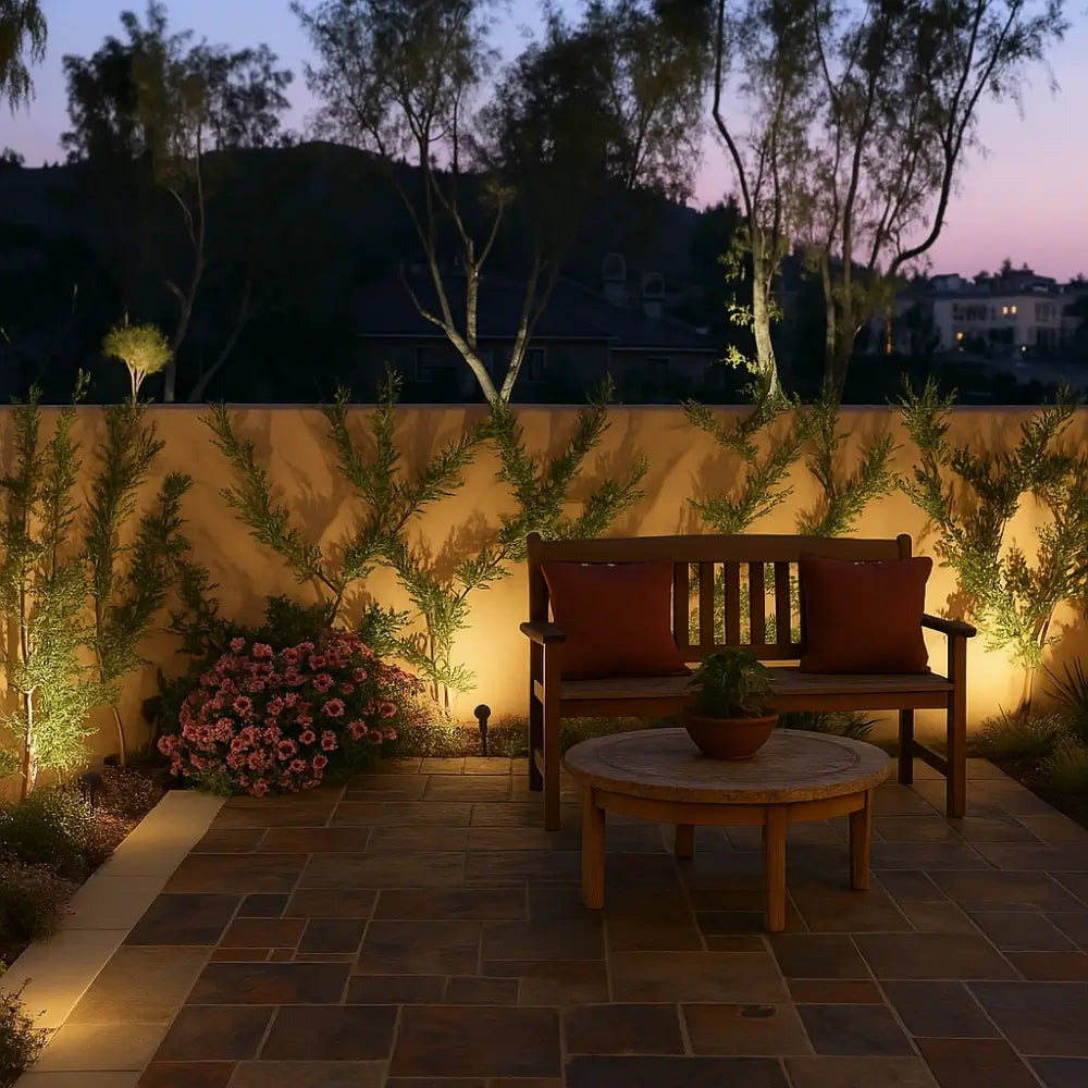 Solar Garden Spotlights with Dusk Sensor, Waterproof Outdoor Lights