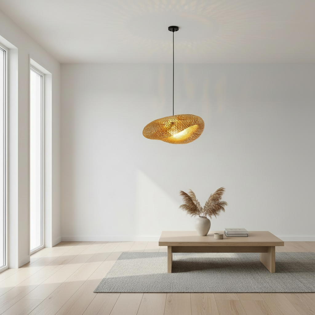 Liora Strå | Japandi Rattan Pendant Lamp Made of Handwoven Bamboo