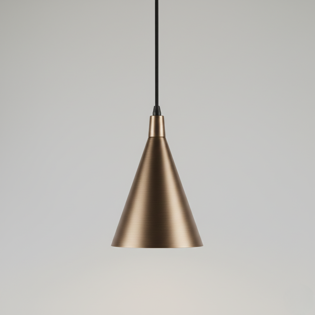 Brushed Brass Cone Pendant Light