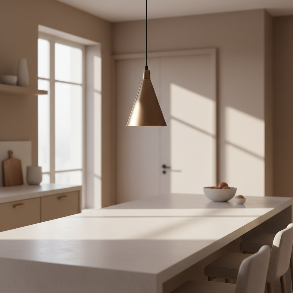 Brushed Brass Cone Pendant Light