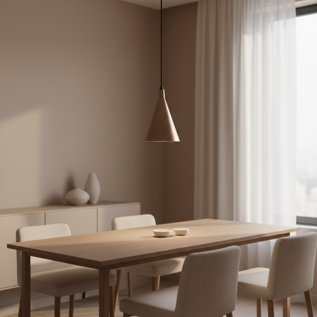 Brushed Brass Cone Pendant Light