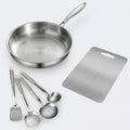 Titanium Kitchen Set with Frying Pan, Utensils & Cutting Board