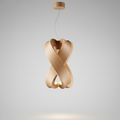 Sculptural Wooden Ribbon LED Pendant Light