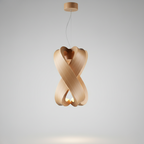 Sculptural Wooden Ribbon LED Pendant Light