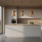 Sculptural Wooden Ribbon LED Pendant Light